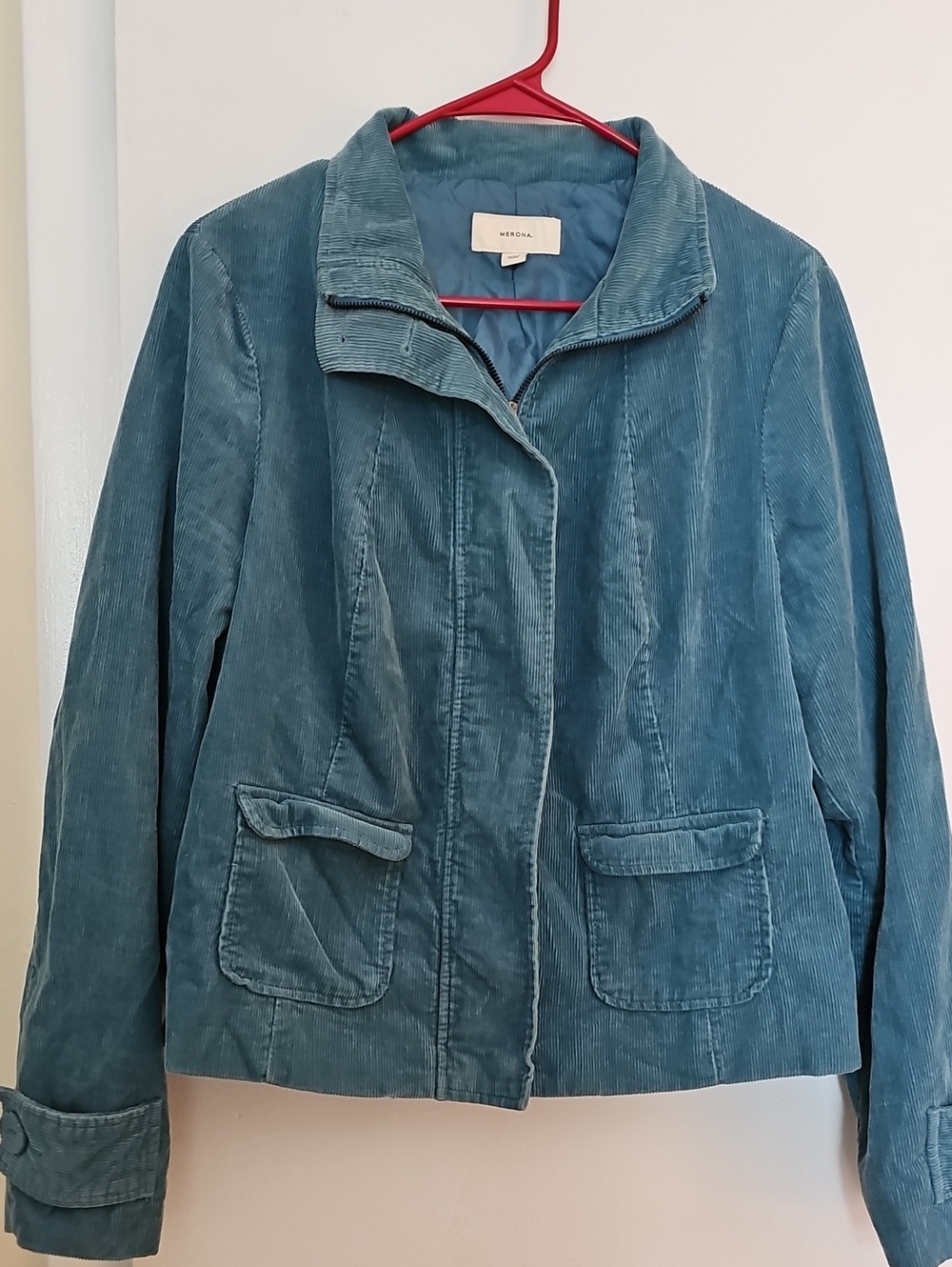 Merona Teal Corduroy Zip Jacket